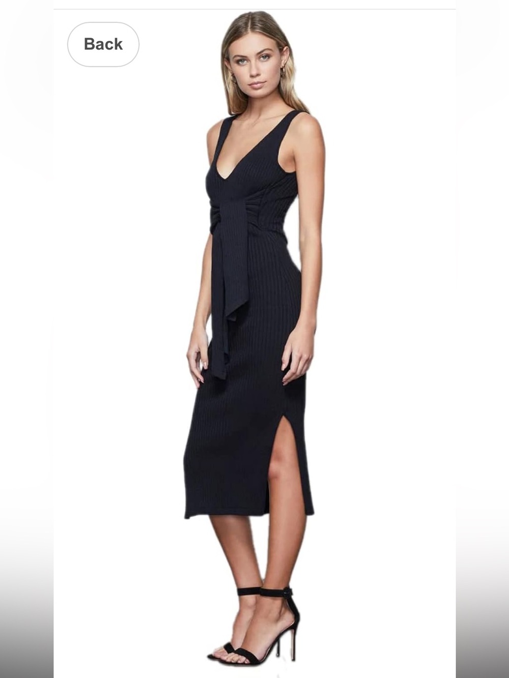 Good American Belted Body Dress in Black Size 3 Large